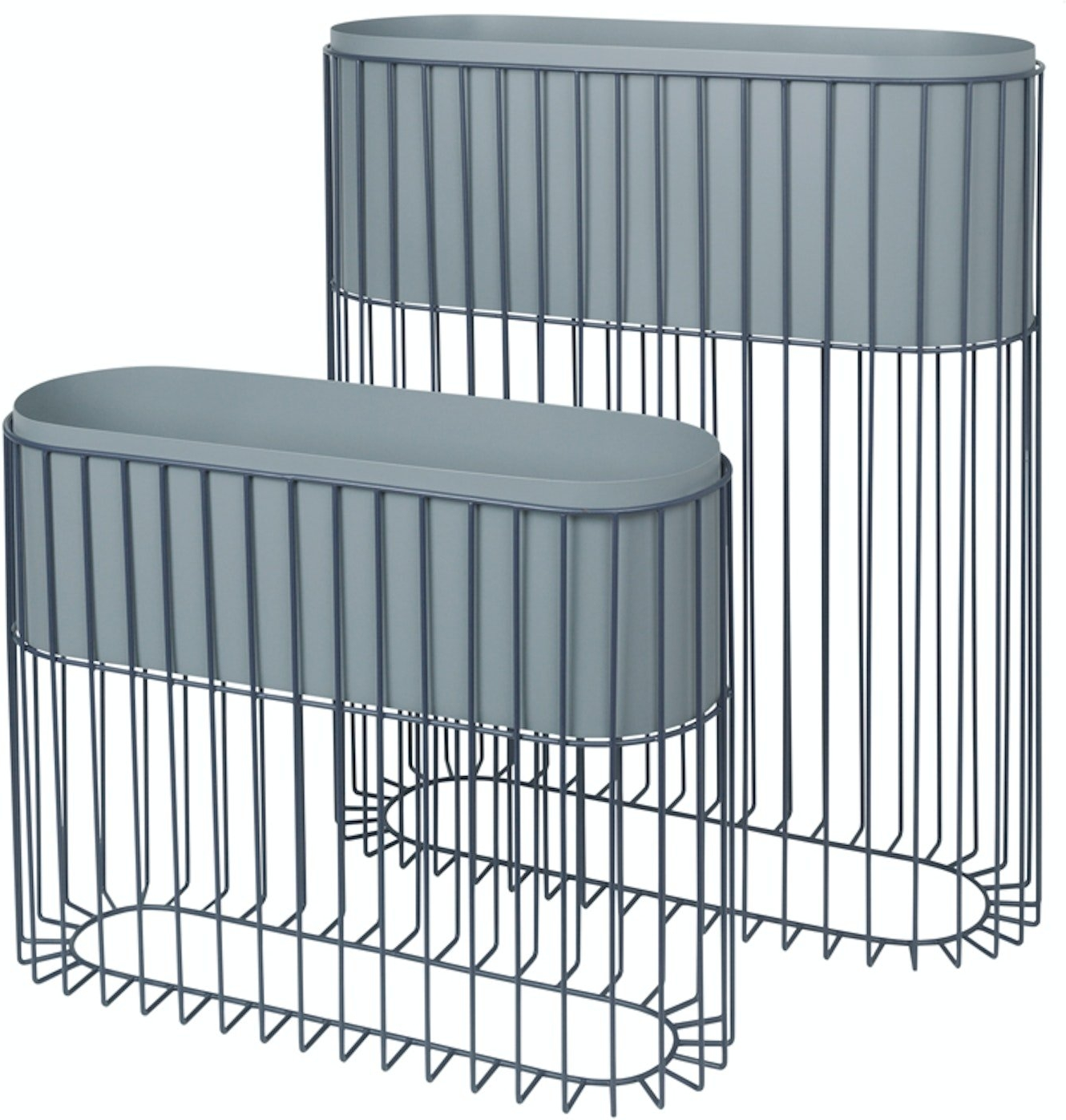 Elegant jernstand med blå vase fra Broste Copenhagen