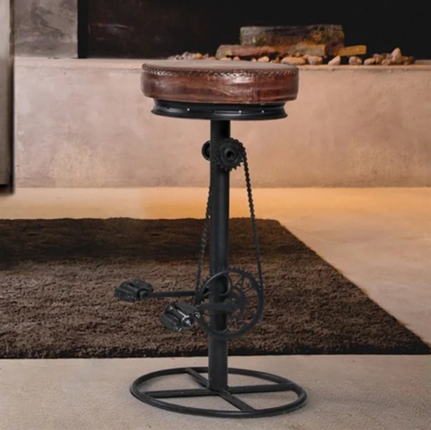 Scandinavian Living Cycle Barstol  Industriel Barstol    Pedaler   Læder   Møbelsalg