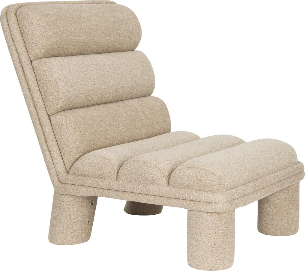 Loungestol Dutchbone Fern   Bouclé Polyester Med  -skum  Jern Mdf Stel  Stenlysgrå H80xb65xl86