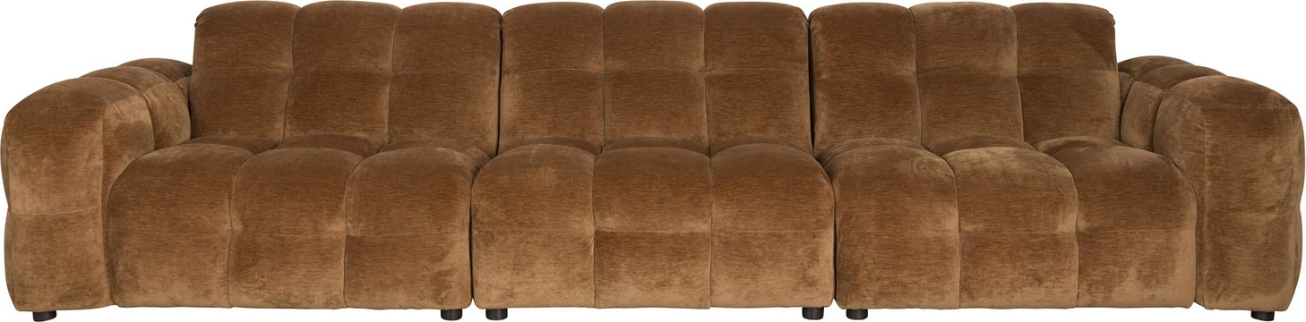 -personers Sofa Dutchbone Hackman Valnød Polyester Retro Design Firkantede Paneler H84   B364   L102
