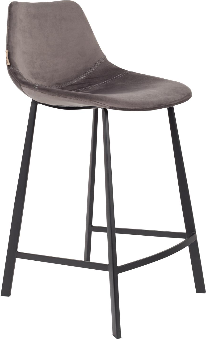 Barstol Dutchbone Franky Mørkegrå Polstret Polyester Med Sort Stålbase H91xb45xd52