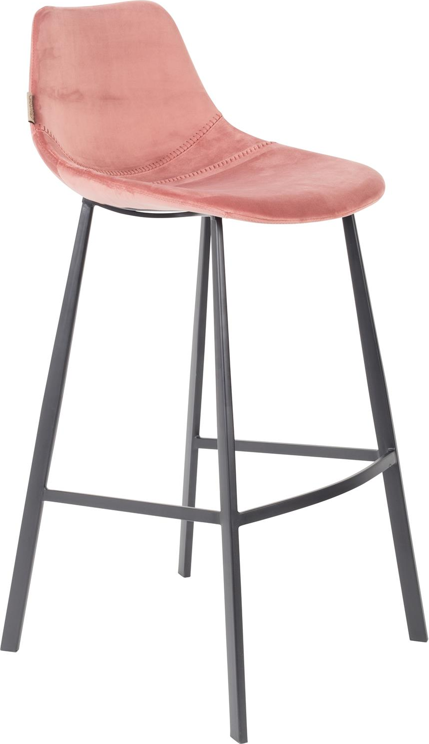 Barstol Dutchbone Franky   Støvet Rosa Polstret Polyester Med Sort Stålunderstel