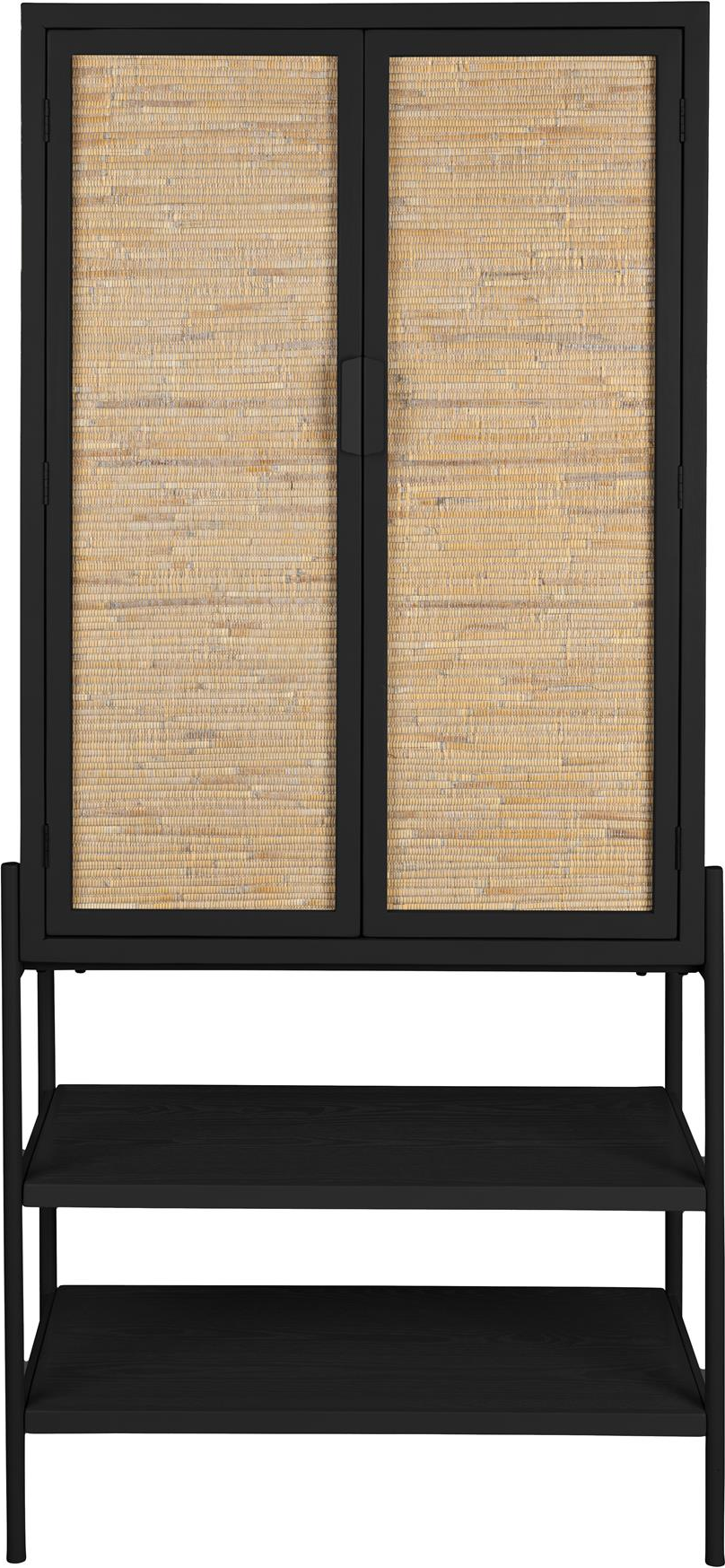 Højskab Dutchbone Yasu   Kinesisk Cyprestræ Med Rattaninspirerede Døre H160xb36xl70   Natur
