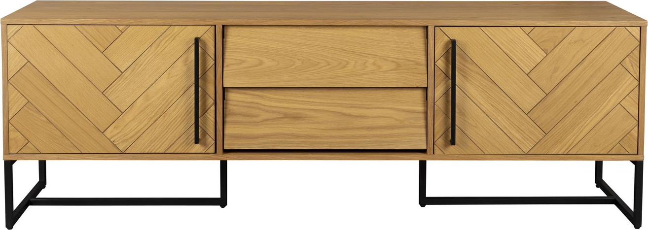 Skænk Dutchbone Class Sideboard   Mørk Sand Egetræsfiner Med Stålstel 60x180x45
