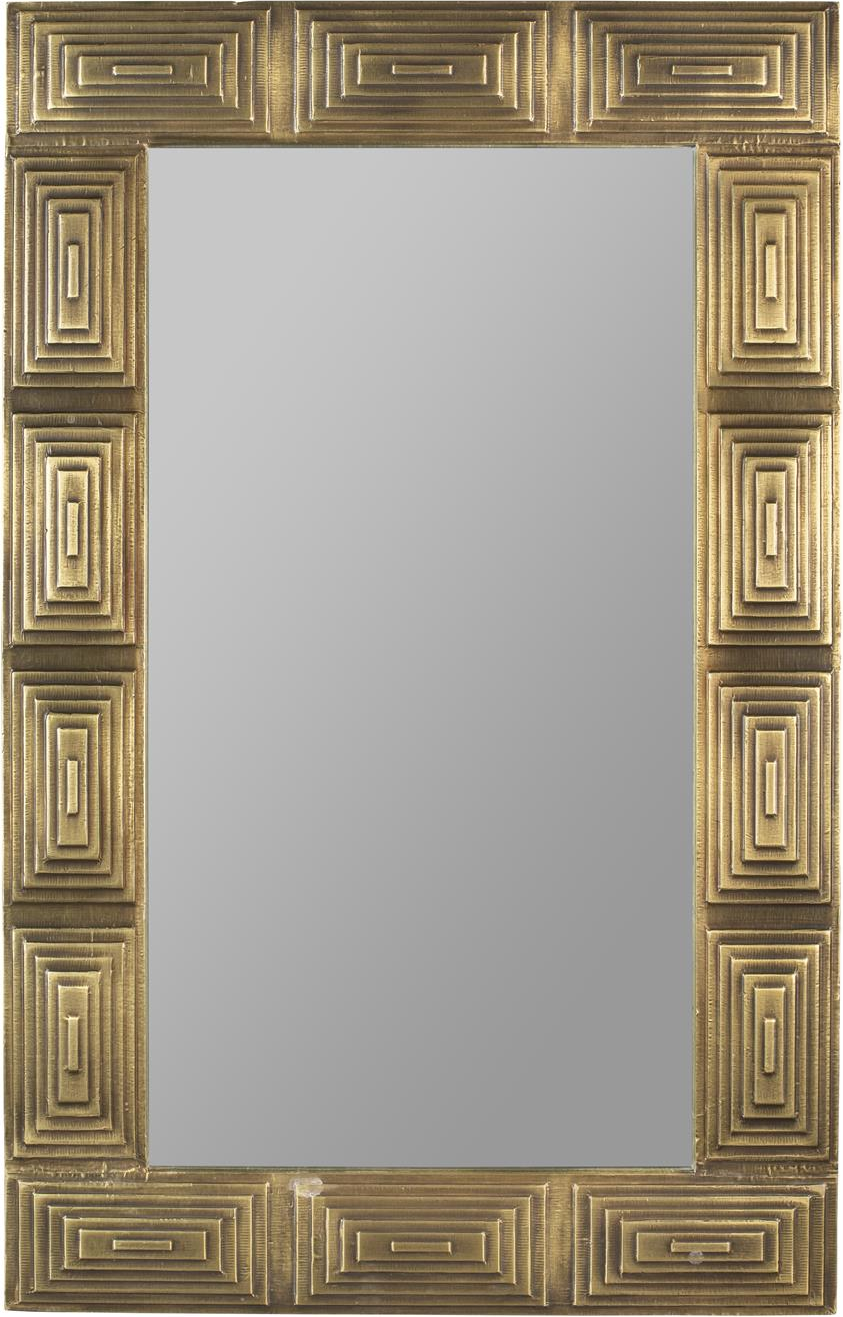 Vægspejl Dutchbone Volan 110   70   Art Deco Guld Mdf