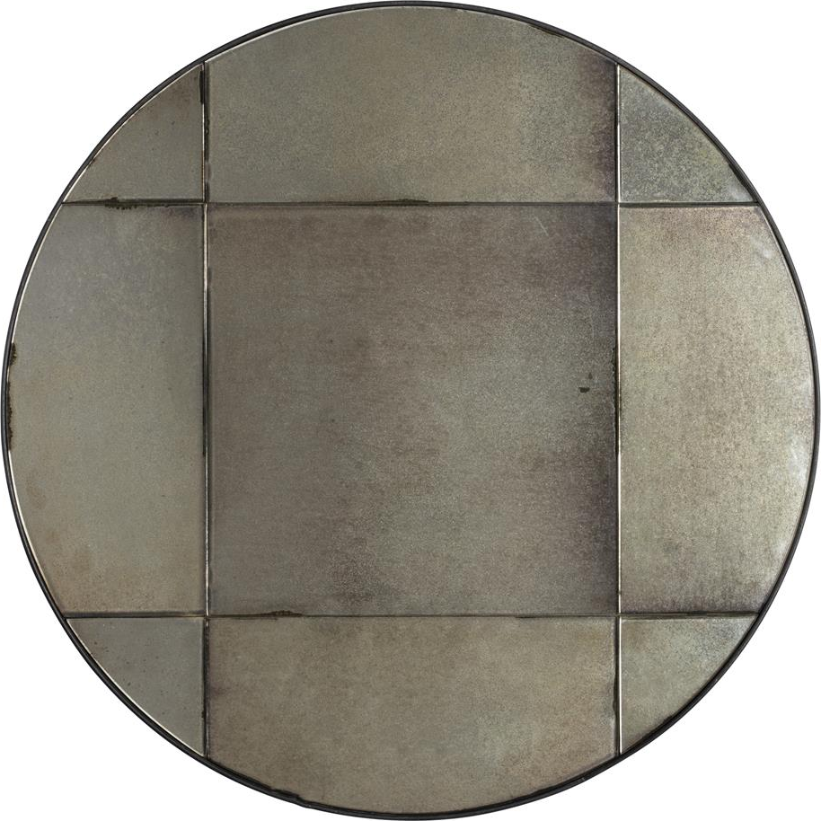 Rundt Vægspejl Dutchbone Mado ø60   Sort Mdf Antik Finish Industriel