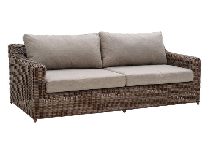Glendon Sofa Brun Med All Weather Hynder    Pers  Loungemøbler Brafab Enggården Havemøbler
