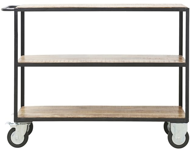 Elegant Serveringsvogn i Mangotræ og Sort Jern - Must-Have!