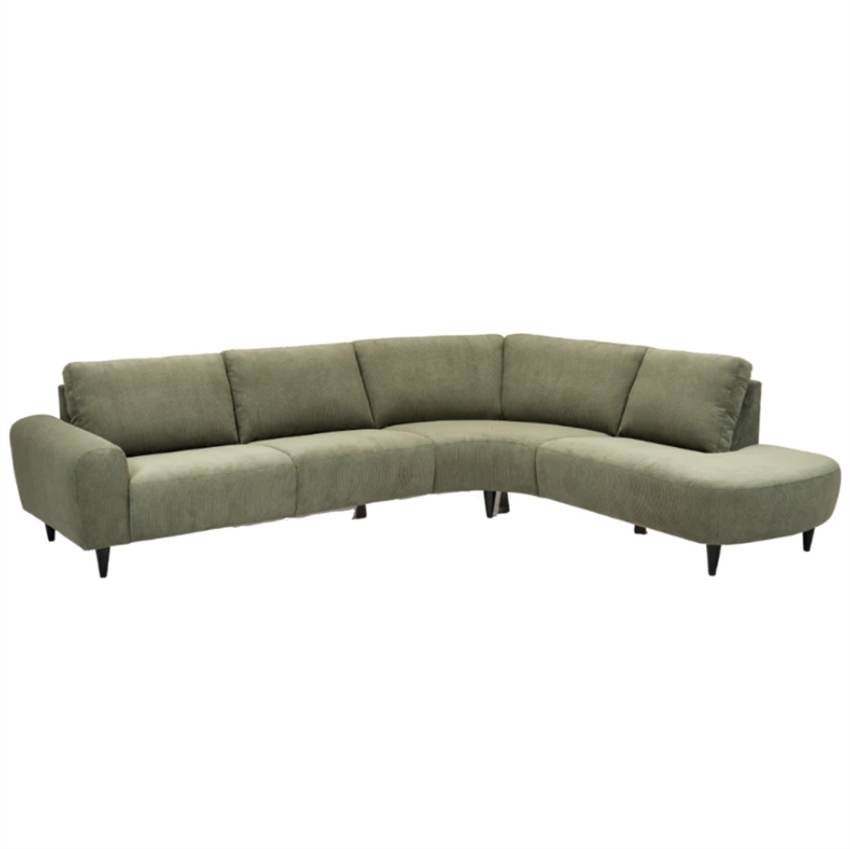 Nordic Design Højrevendt Open End Sofa Hals Sofa    Mørkegrøn Stof 301     82     246     Møbelsalg