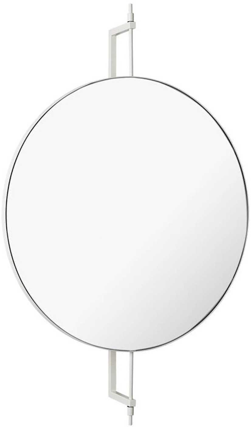 Fuldfigursspejl Kristina Dam Rotating Mirror Væghængt Sølvpulverlakeret Stål 60x91   Med Kroge