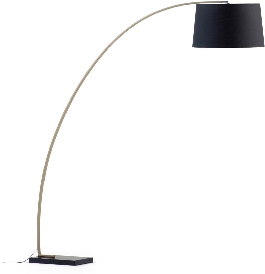 Gulvlampe Kave Home Chop Moderne Nordisk Stil Marmorfod Sort Bomuldsskærm H210xl150