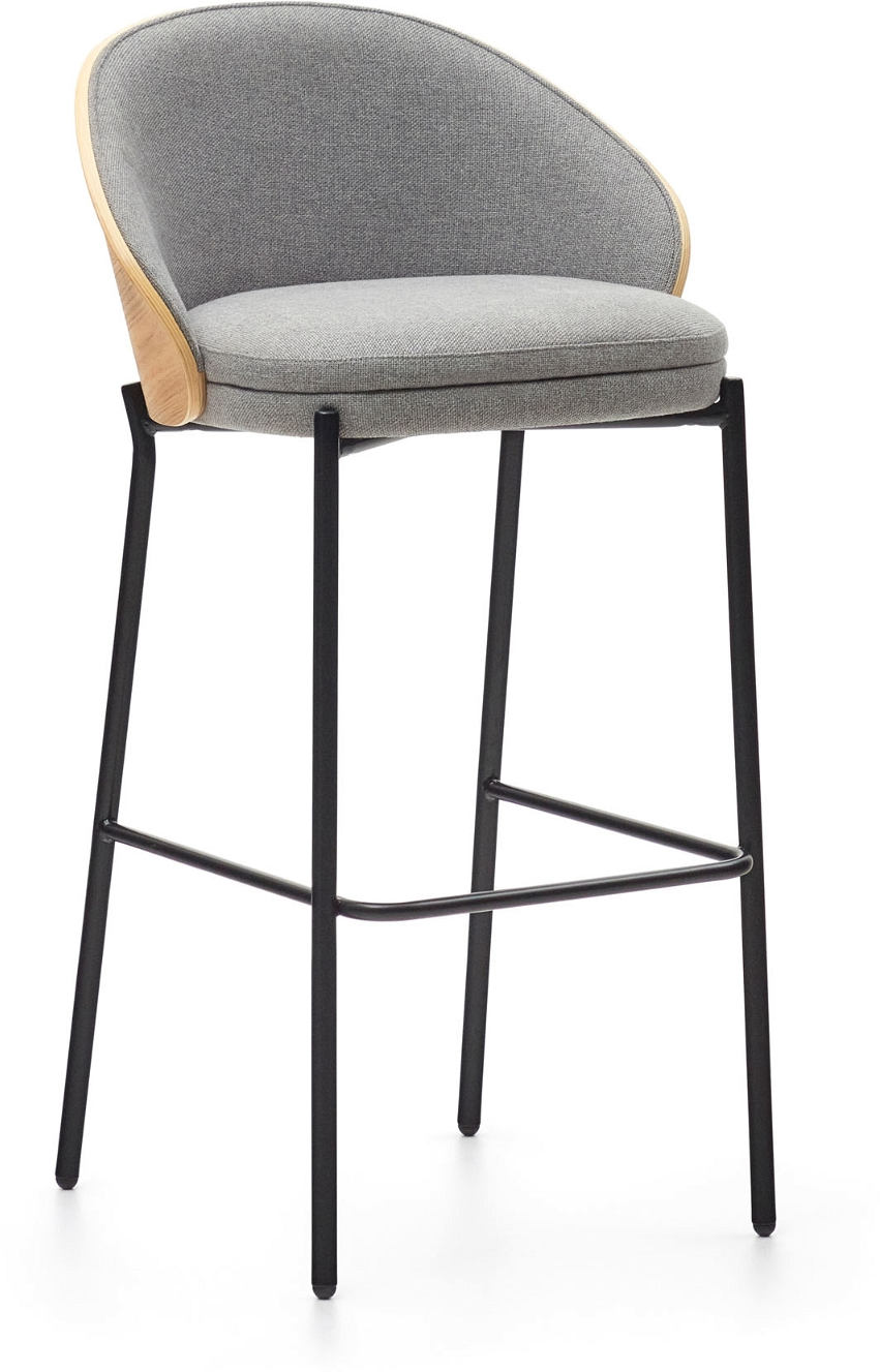 Elegant Eamy Barstol i Grå Chenille fra Kave Home