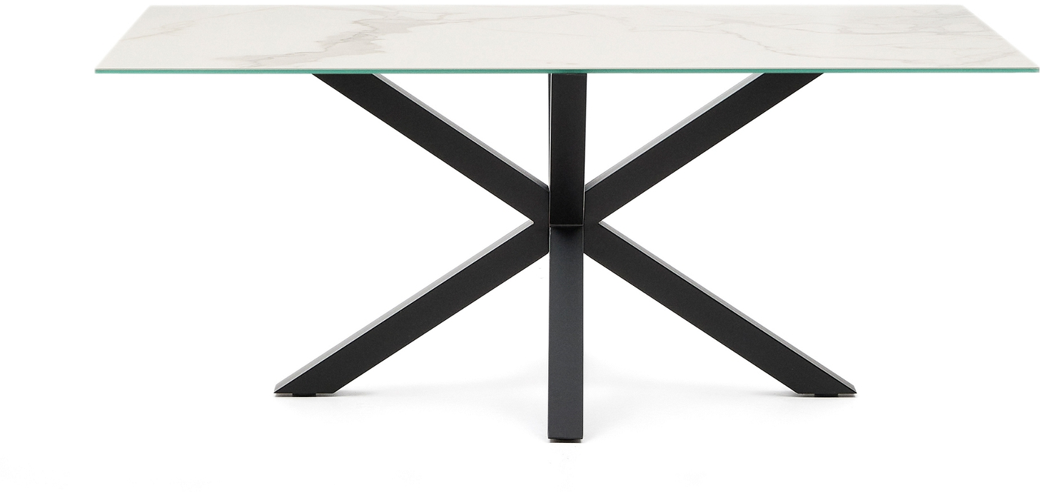 Elegant Arya Spisebord fra Kave Home – Hvid Keramik & Stålben