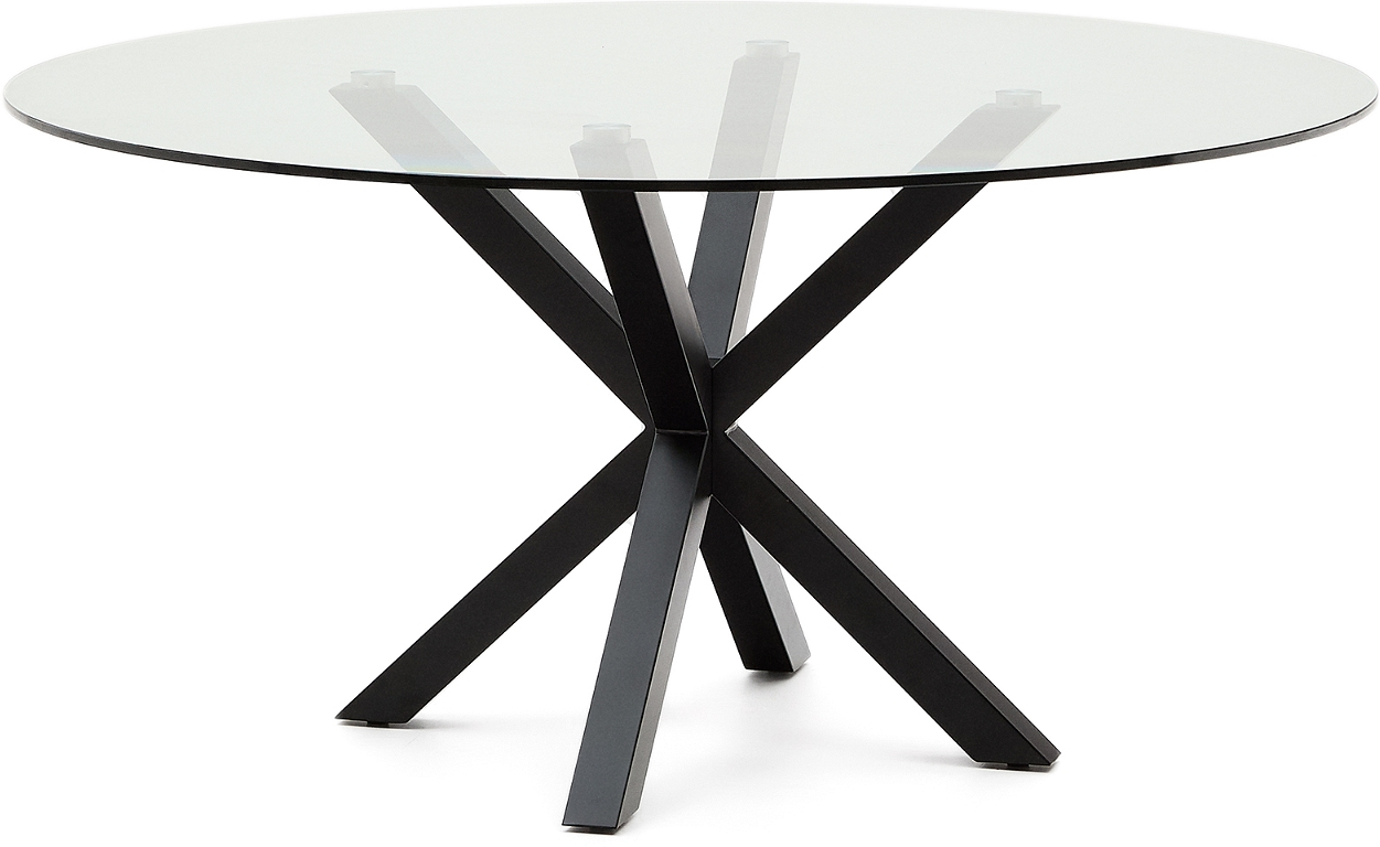 Elegant Rundt Spisebord i Glas og Stål fra Kave Home