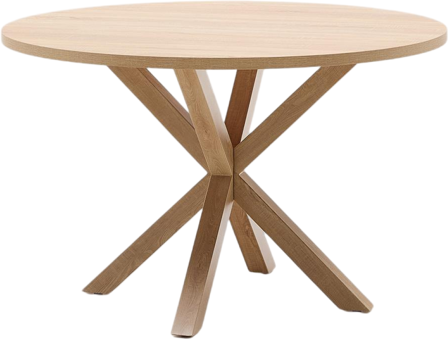 Rundt Spisebord Kave Home Argo ø120   H74     Natur   Moderne Nordisk Bord Med Flettede Stålben