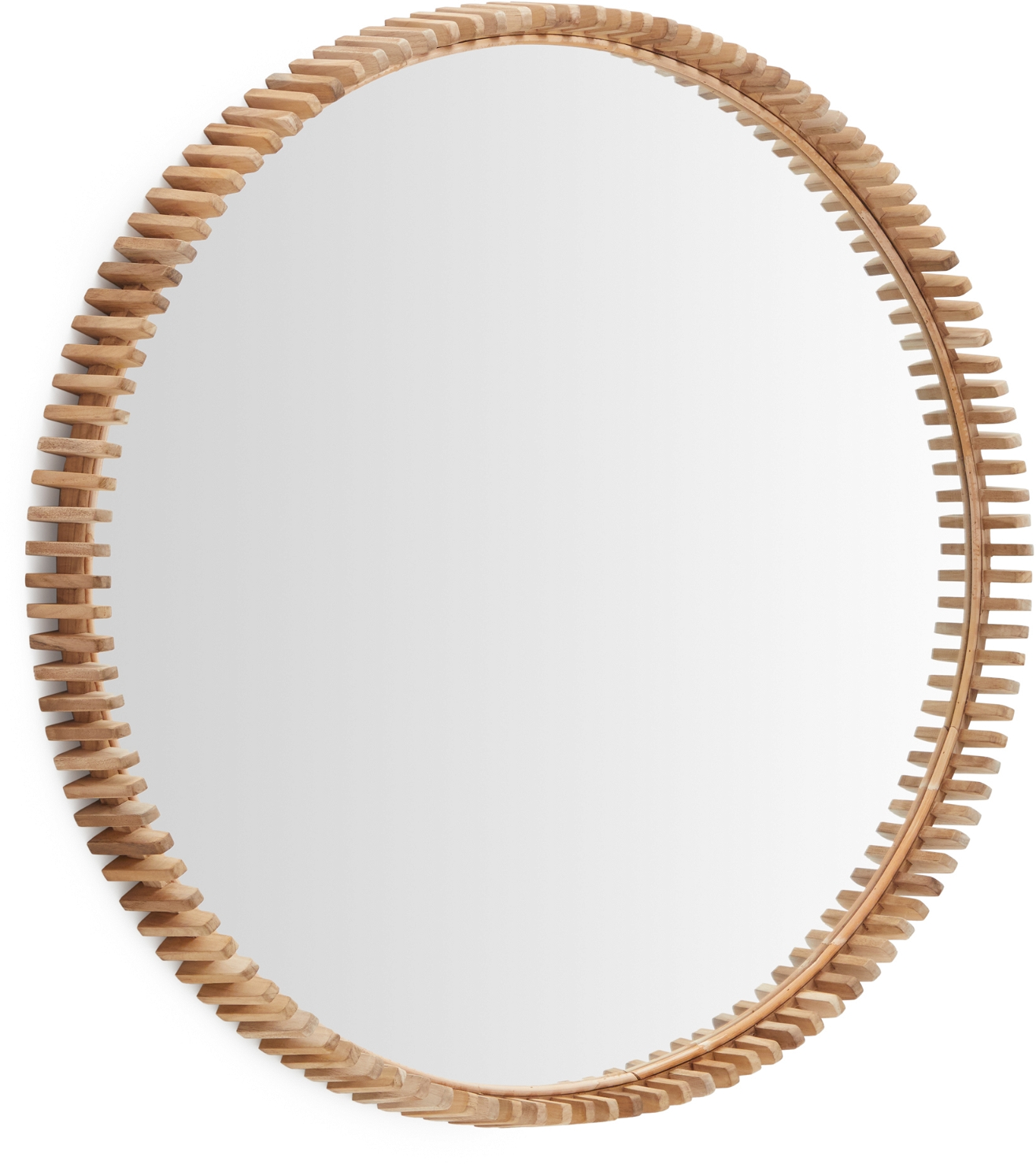 Kave Home Porter Rundt Teak Vægspejl – 100 cm Elegance