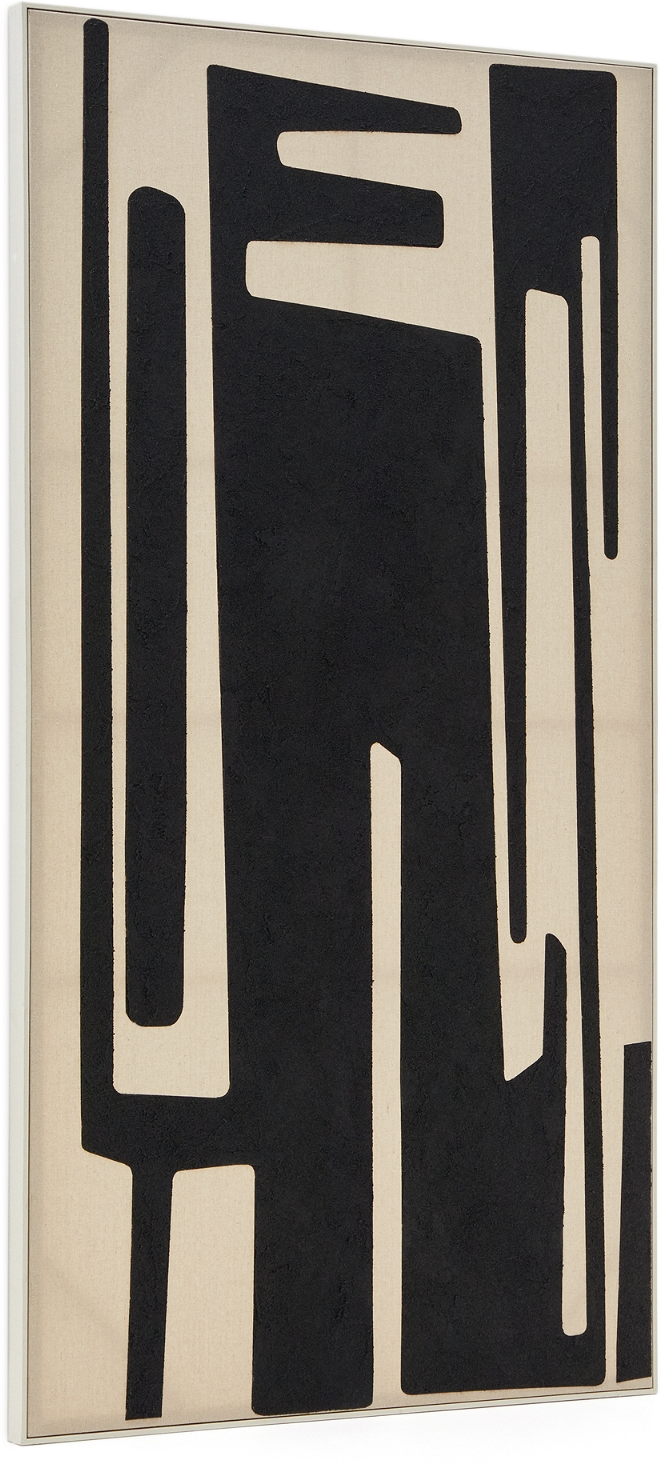 Abstrakt Vægkunst i Sort og Beige fra Kave Home - 110x210 cm