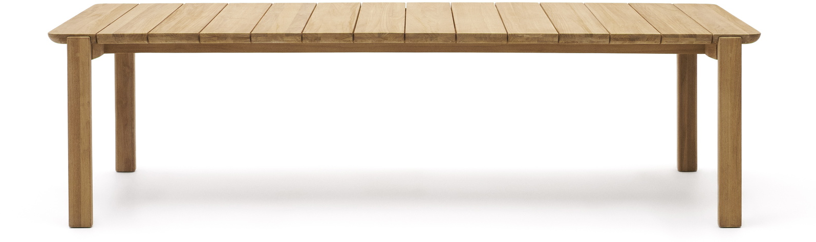Udendørs Spisebord Kave Home Icaro Massivt Teak Rustik 220x102   Til   Personer Fsc-certificeret