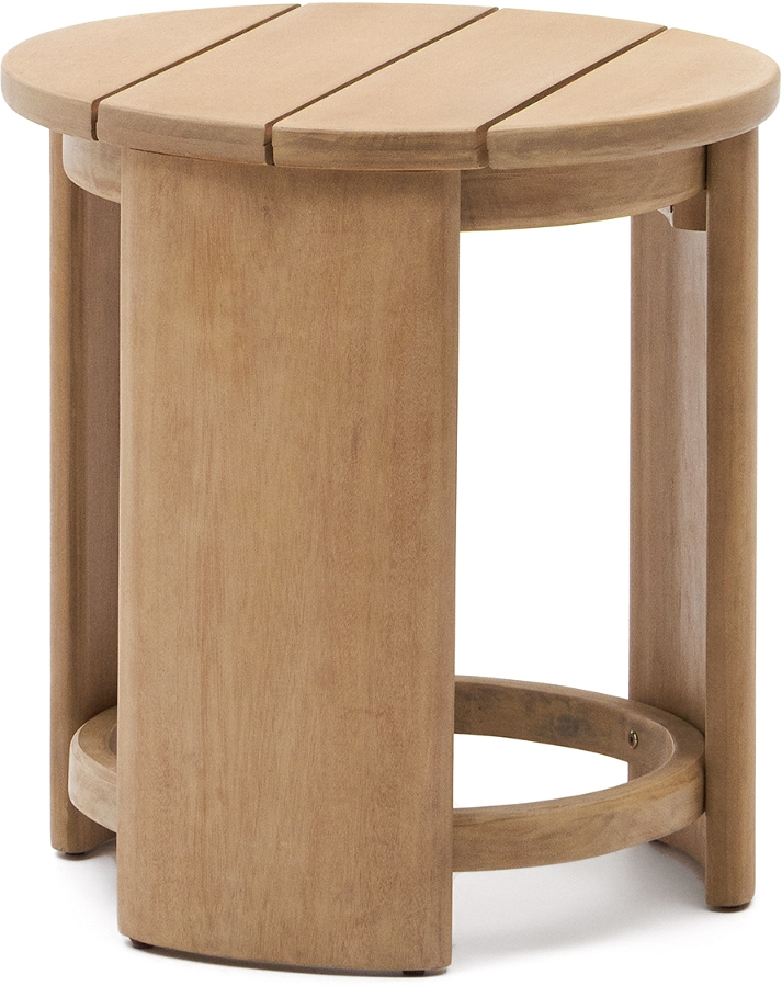 Kave Home Xoriguer Udendørs Sidebord   Massivt Eukalyptustræ Natur ø56 H60