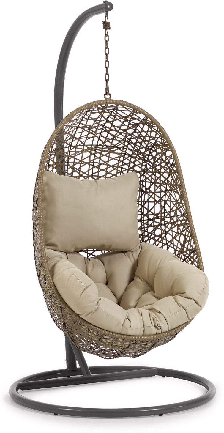 Elegant Udendørs Hængestol i Polyrattan med Hynde