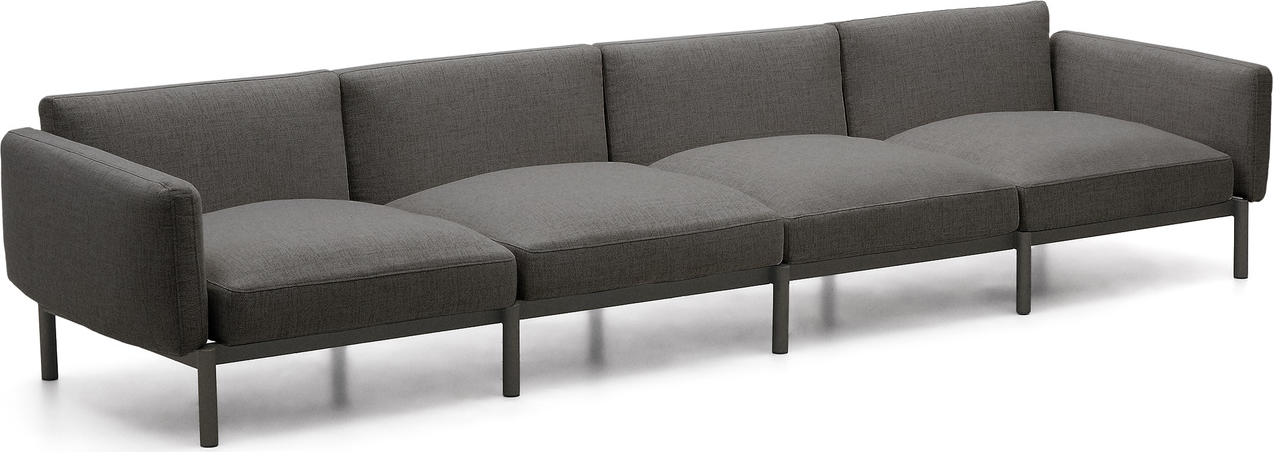 Udendørs Modulsofa  -personers Kave Home Sorells Grafit Aluminium