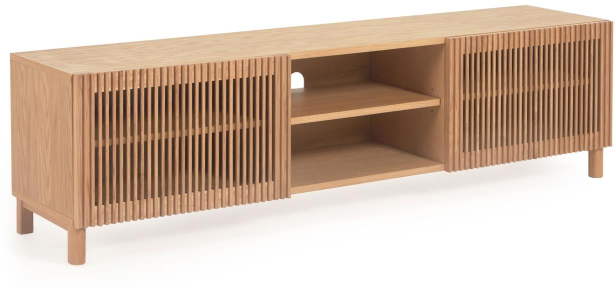 Elegant TV-bord i lakeret egetræ fra Kave Home Beyla