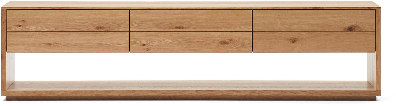 Elegant Alguema TV-bord i natur MDF og egetræ - Stilfuldt valg!