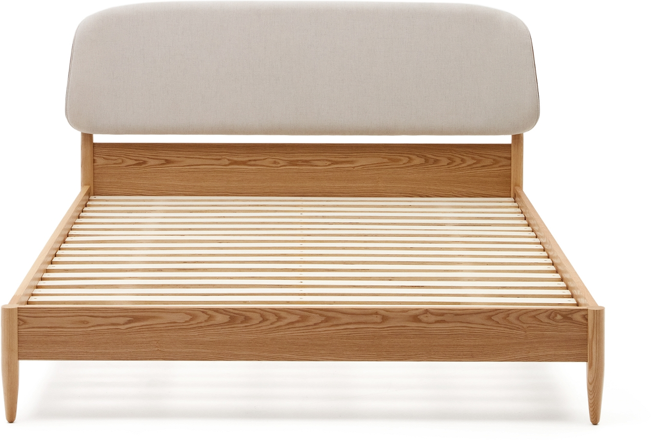 Dobbeltseng Kave Home Octavia - Beige Polstret Hovedgærde