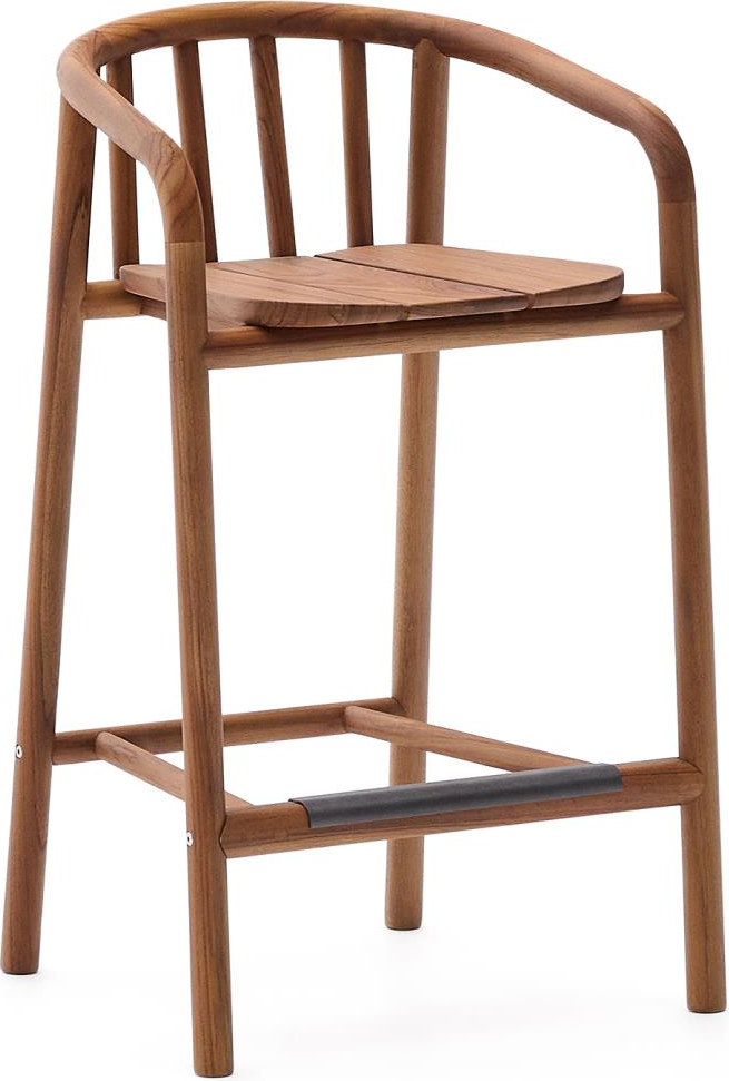 Udendørs Barstol Kave Home Turqueta   100  Teak Med Armlæn   Fodstøtte H86 6cm