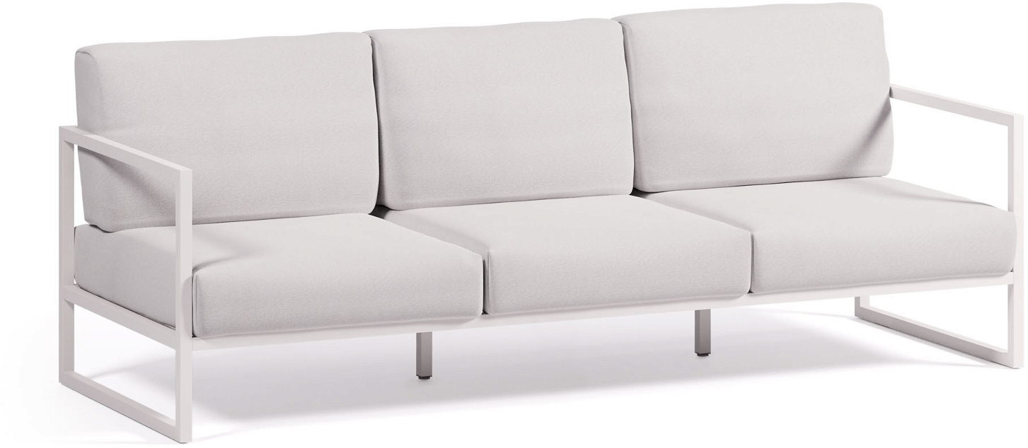 Kave Home Comova 2-personers Udendørs Sofa i Hvid Aluminium