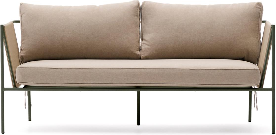 Udendørs  -personers Sofa Kave Home Zivia   Ekru Olefina-stof 178   Galvaniseret Stål