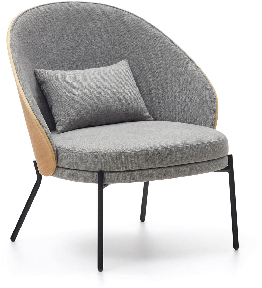 Elegant Kave Home Eamy Lænestol i Grå Chenillestof