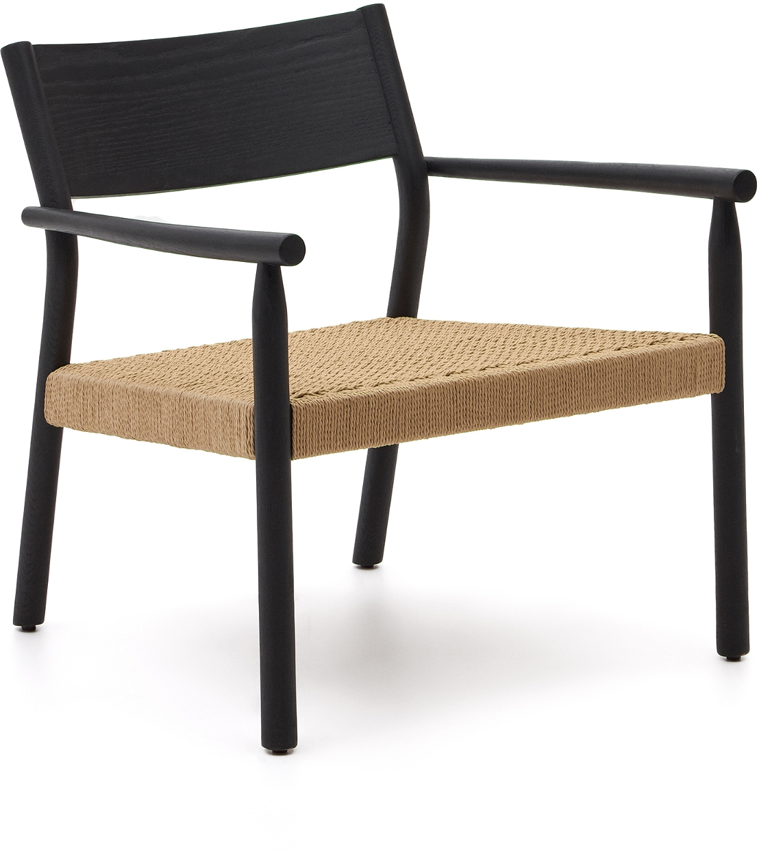 Loungestol Kave Home Yalia i Sort med Papirreb - Tilbud!
