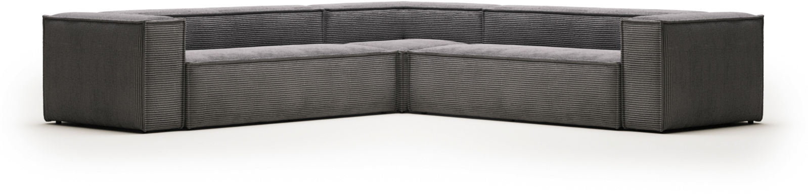 Elegant Hjørnesofa Kave Home Blok i Grå Fløjl