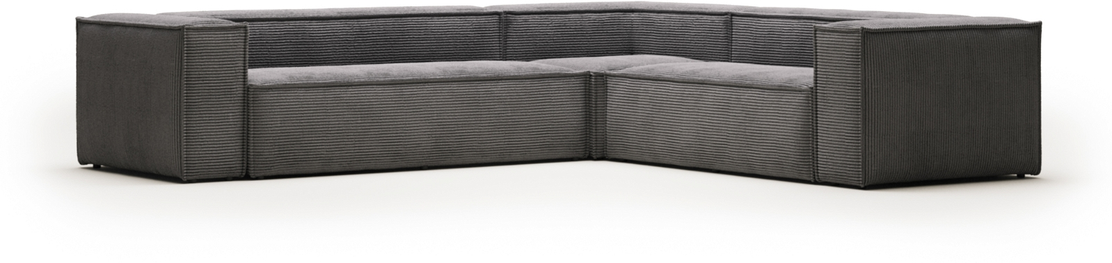 Elegant Hjørnesofa Kave Home Blok i Grå Fløjl