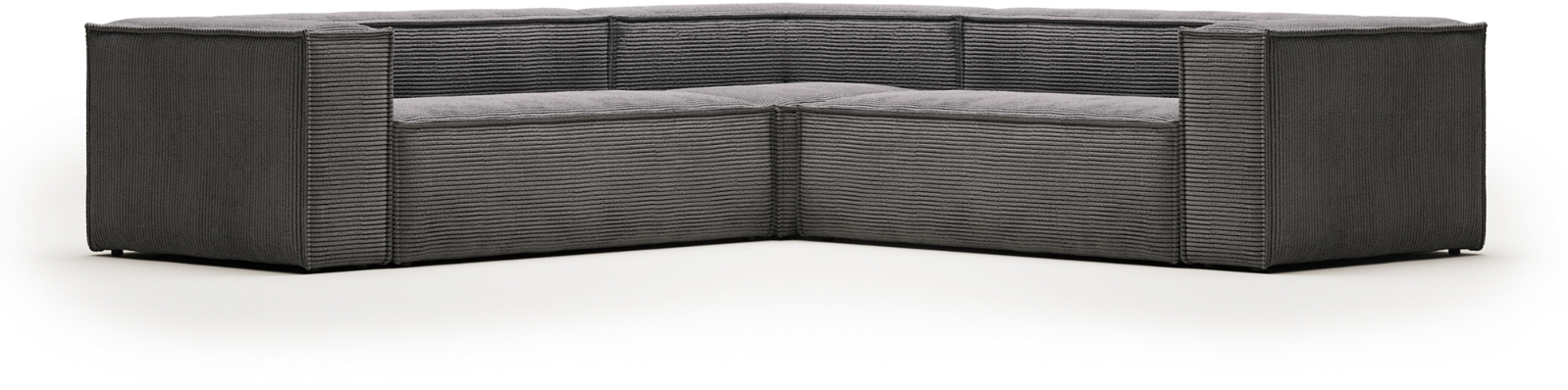 Elegant Hjørnesofa Kave Home Blok i Grå Fløjl