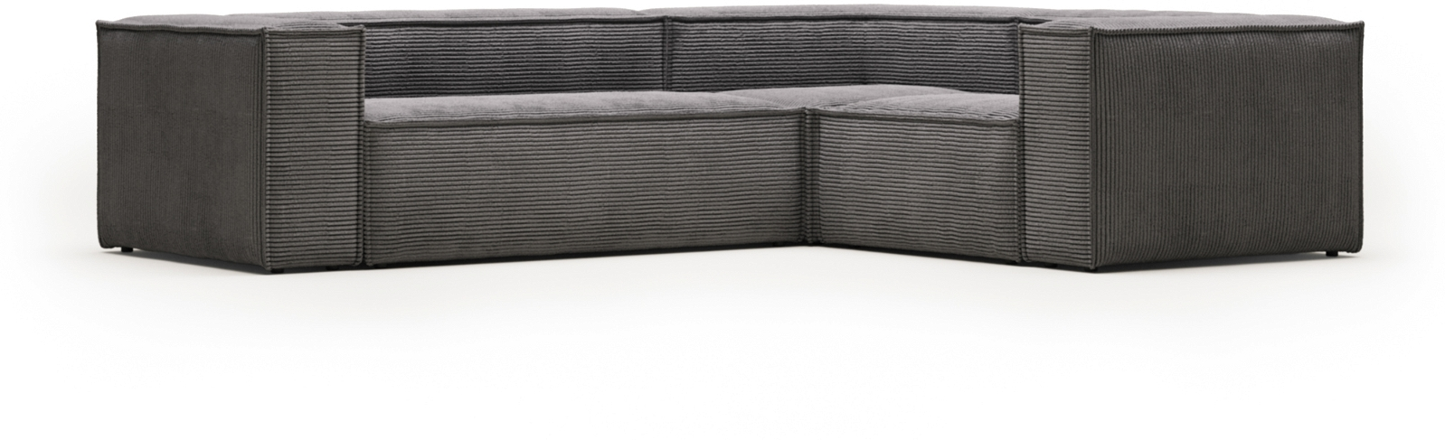 Hjørnesofa Kave Home Blok Modulopbygget Fløjlssofa Grå 290x230