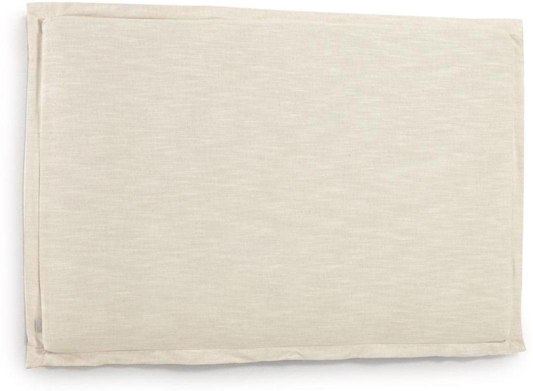 Polstret Sengegavl Kave Home Tanit Hvid Med Hør-viskosebetræk H106xb166xd5   Fsc-certificeret Træ