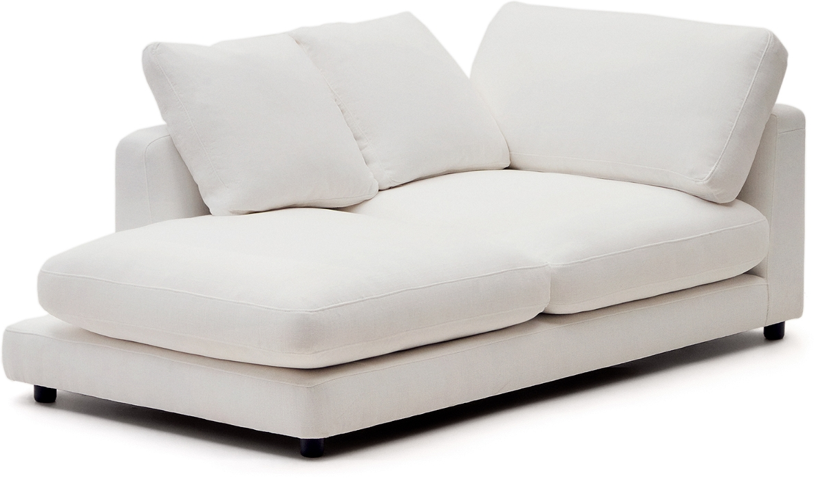 Elegant Hvid Chenille Chaiselong M2 Venstrevendt - Kave Home