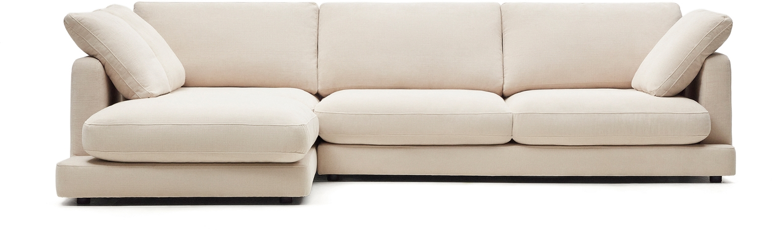 Elegant Beige Chaiselong Sofa - Venstrevendt Design