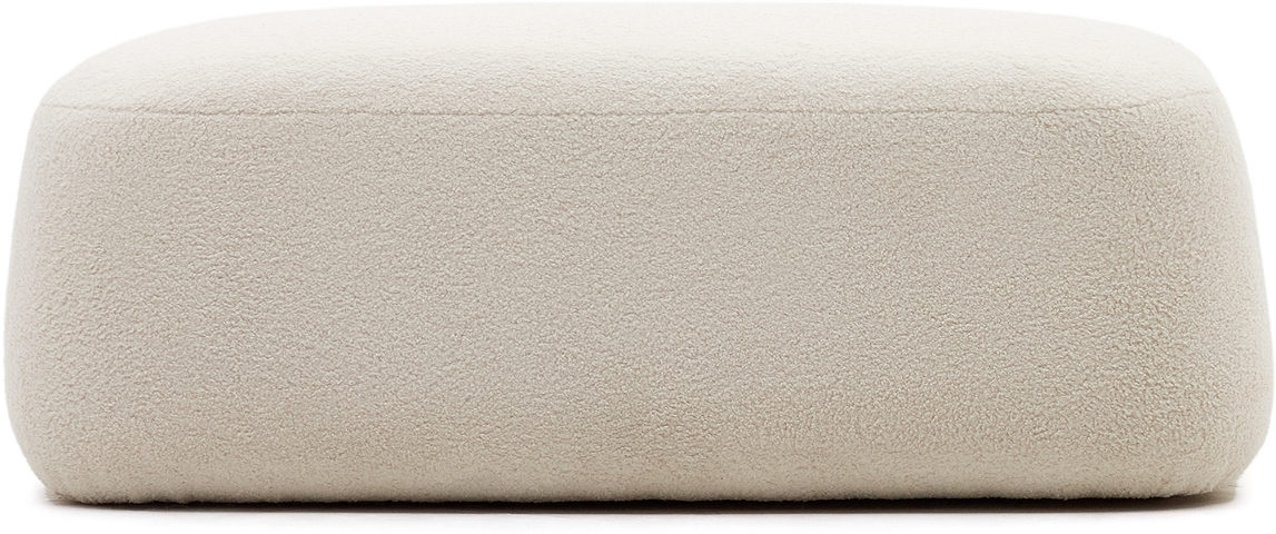 Kave Home Martina Puf i Hvid Shearling - Rustik Stil