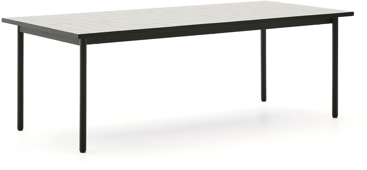 Udendørs Spisebord Kave Home Maurina Mørkegrøn 223x101x76   Keramik Galvaniseret Stål