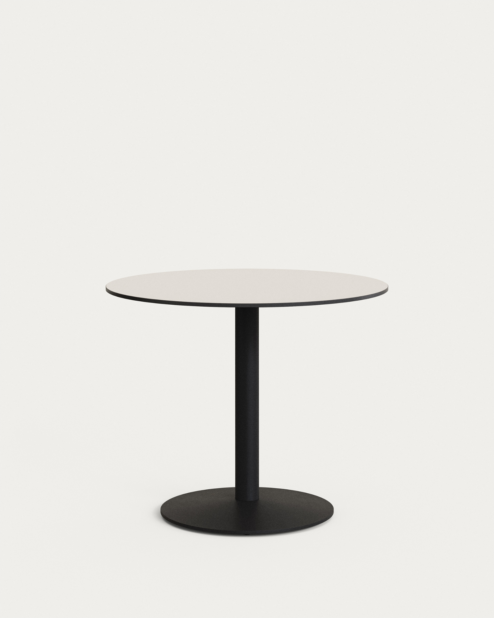 Elegant Rundt Udendørs Cafébord i Hvid Højtrykslaminat