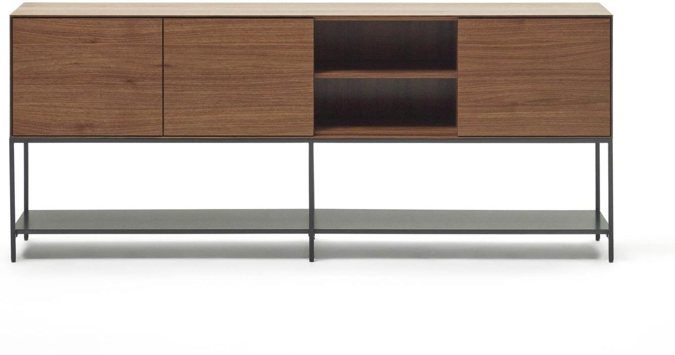 Elegant Vedrana Skænk - Mørk Natur & Sort Finér Sideboard