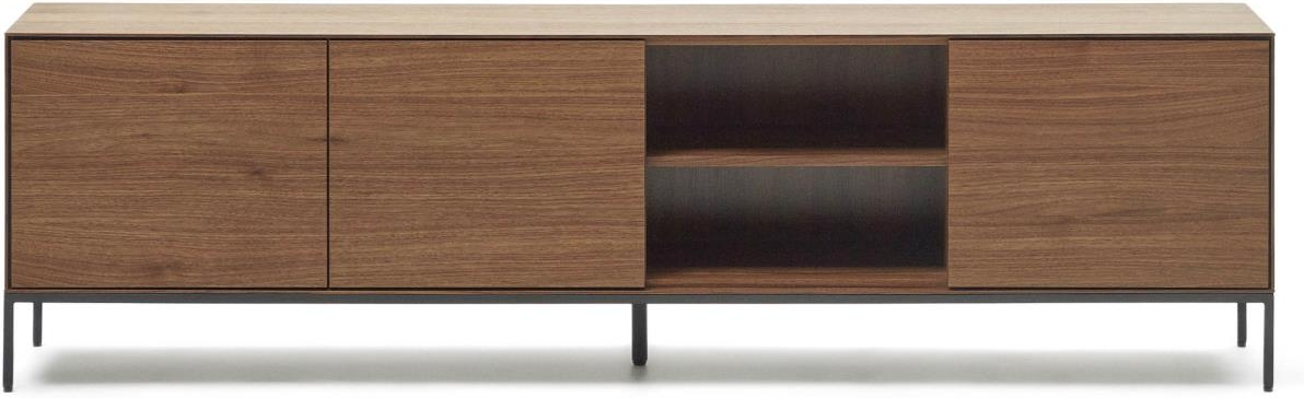 Elegant TV-bord Vedrana i Finértræ og Stål – Mørk Natur
