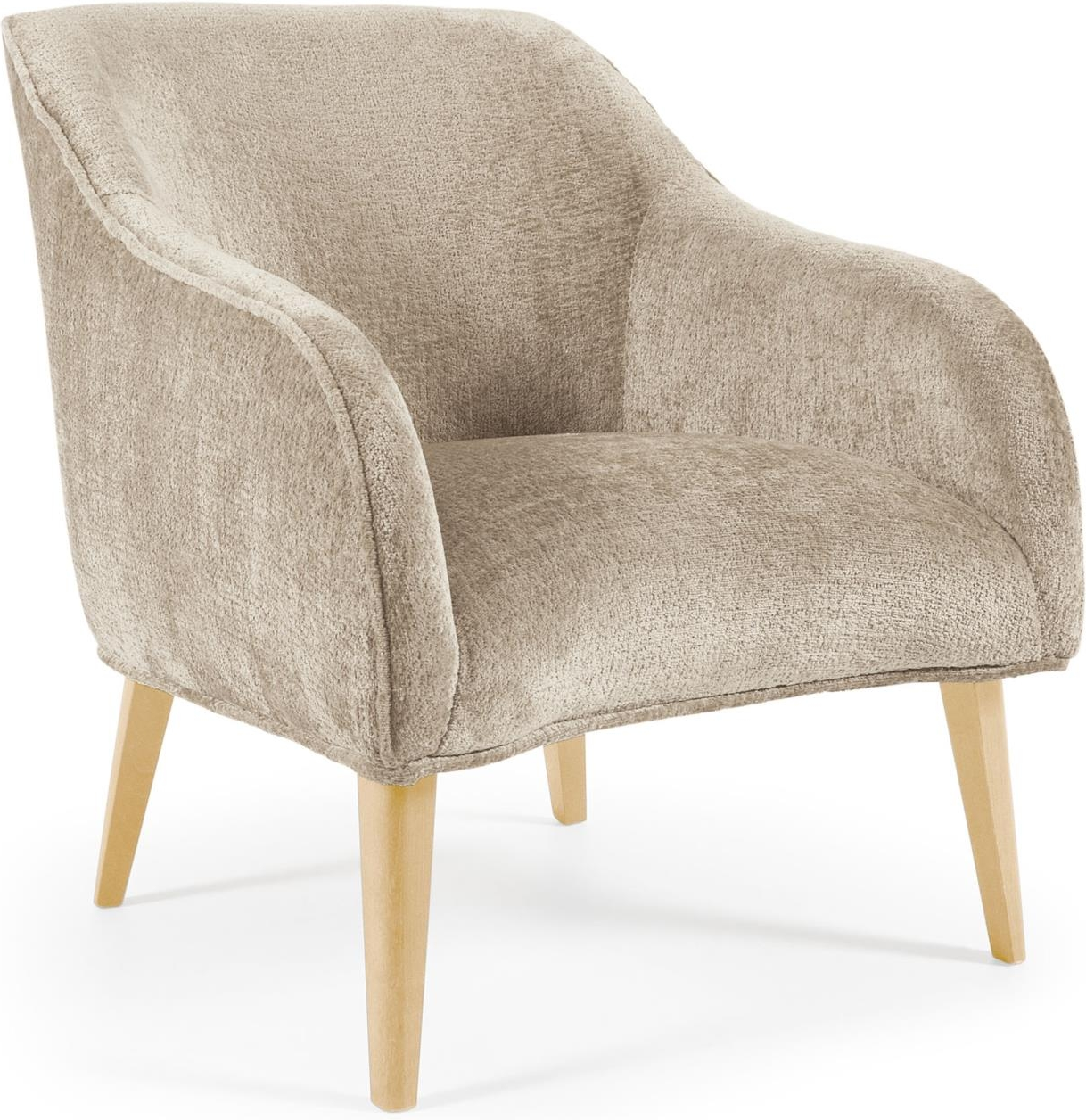 Lænestol Bobly fra Kave Home - Fluffy Chenille, Beige
