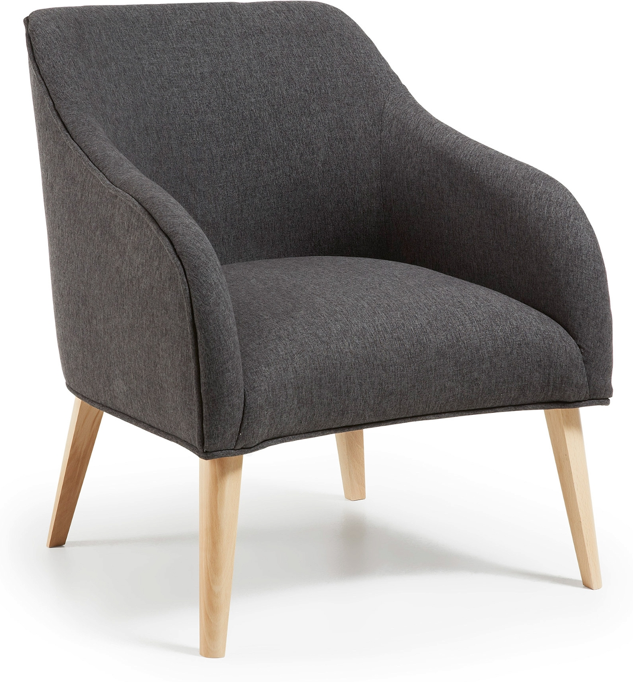 Kave Home Bobly Lænestol – Komfortabelt Design i Sort/Natur