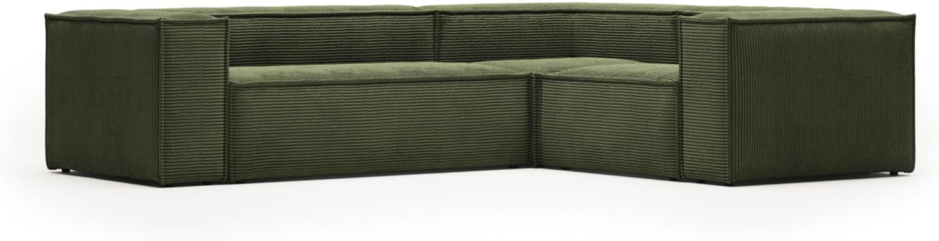 Hjørnesofa Kave Home Blok Modulsofa Polstret Grøn Ribfløjl 290x230