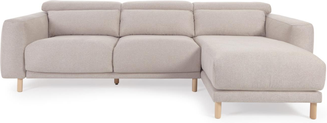 Chaiselong Sofa Kave Home Singa Højrevendt Hjørnesofa   Beige Stof