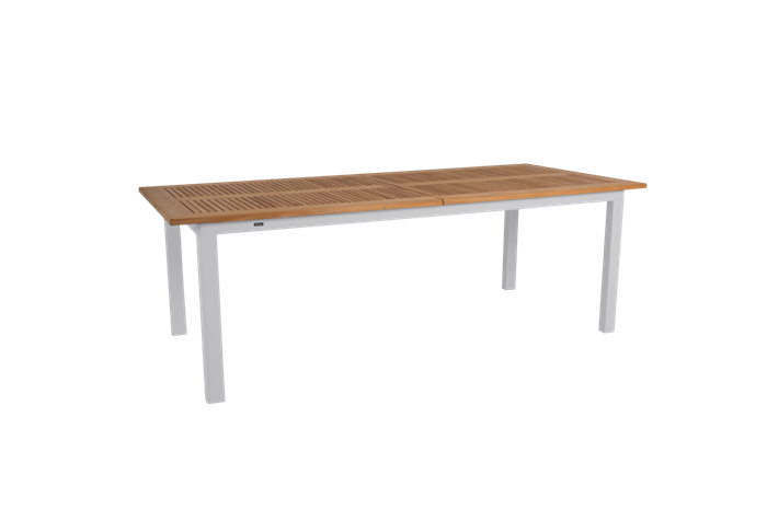 Lyon  Teak Bord 224   304   Lysegråt Havebord Brafab Enggården Havemøbler